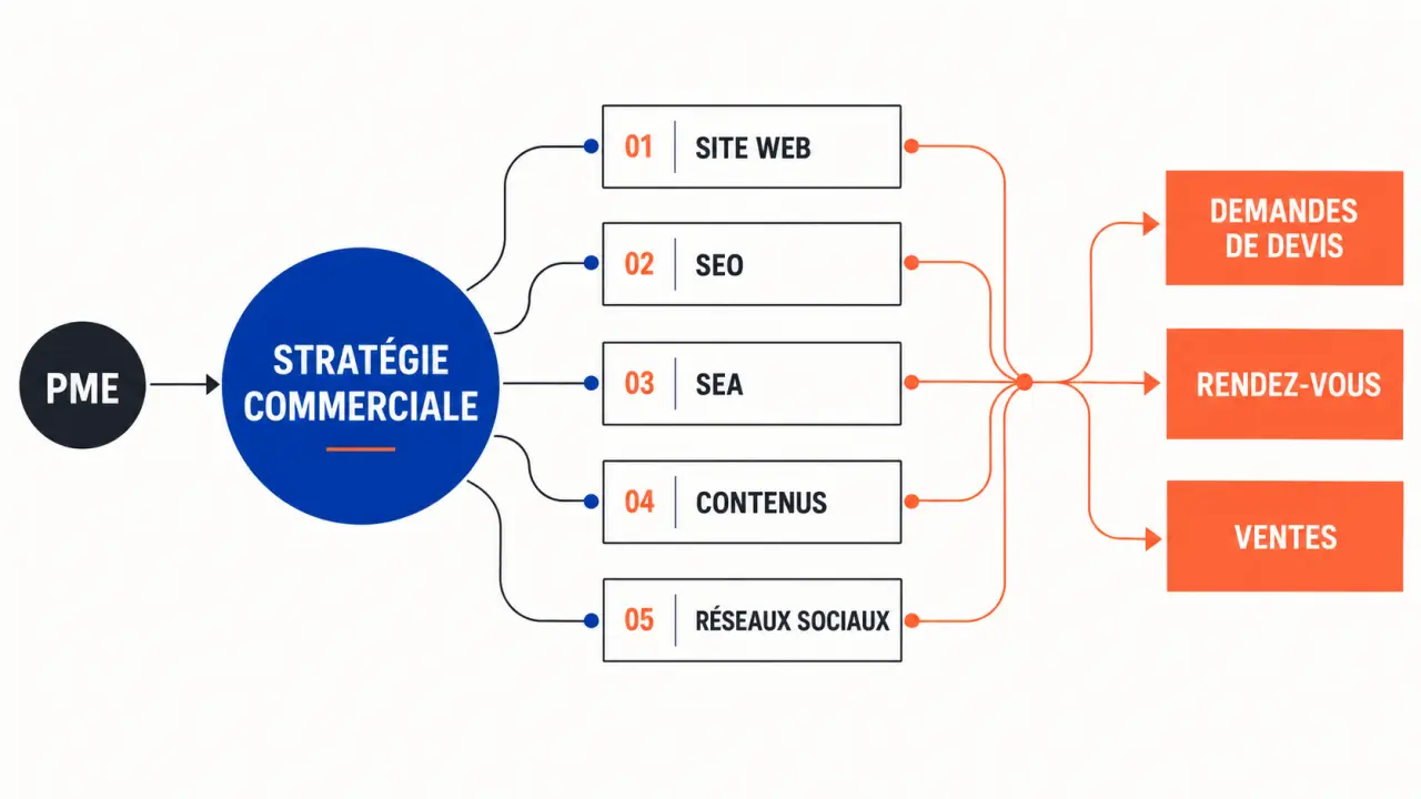 Agence digitale PME : parcours de la stratégie aux résultats commerciaux