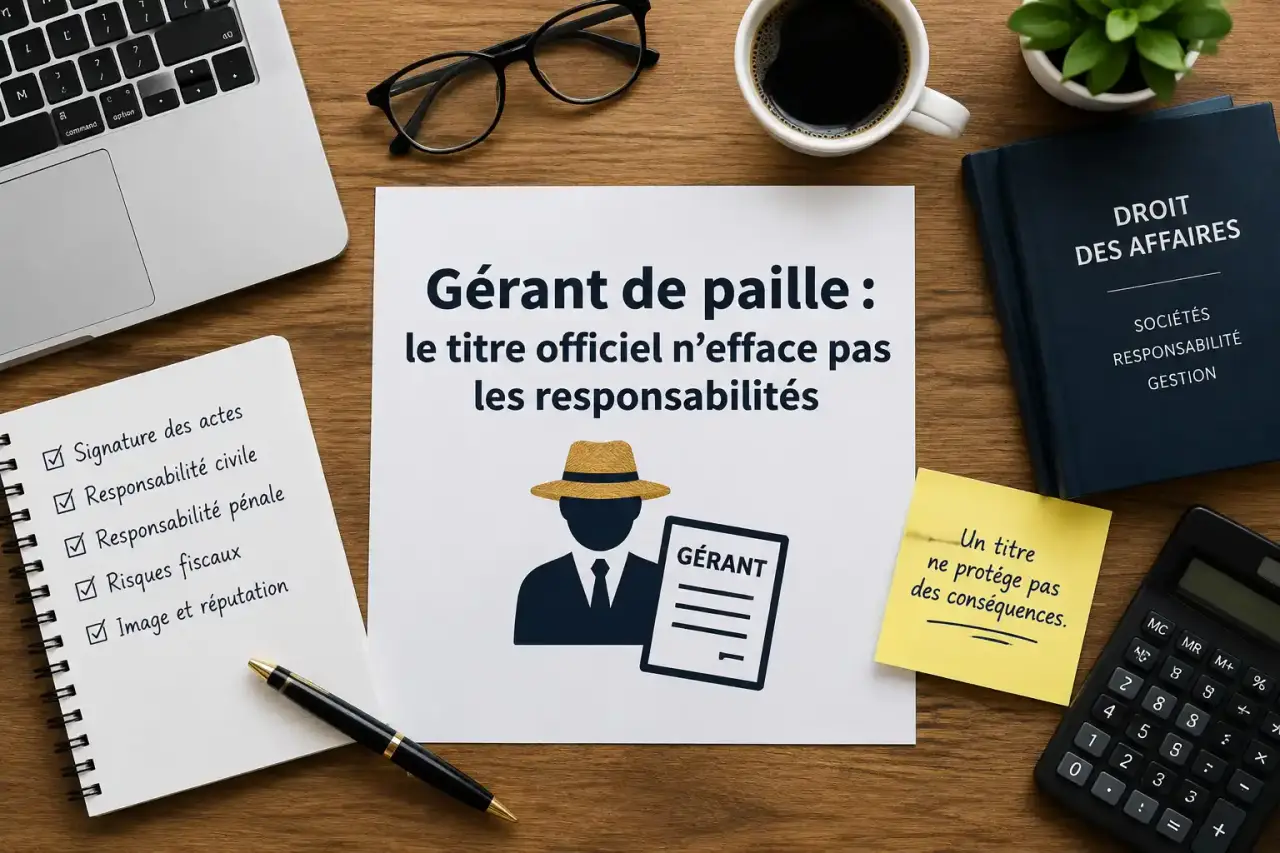Gérant de paille : le titre officiel n’efface pas les responsabilités
