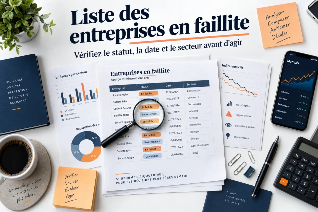 Liste des entreprises en faillite : vérifiez le statut, la date et le secteur avant d’agir
