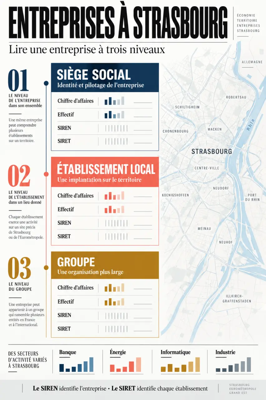 Liste des entreprises Strasbourg : siège social, établissements locaux et secteurs d’activité