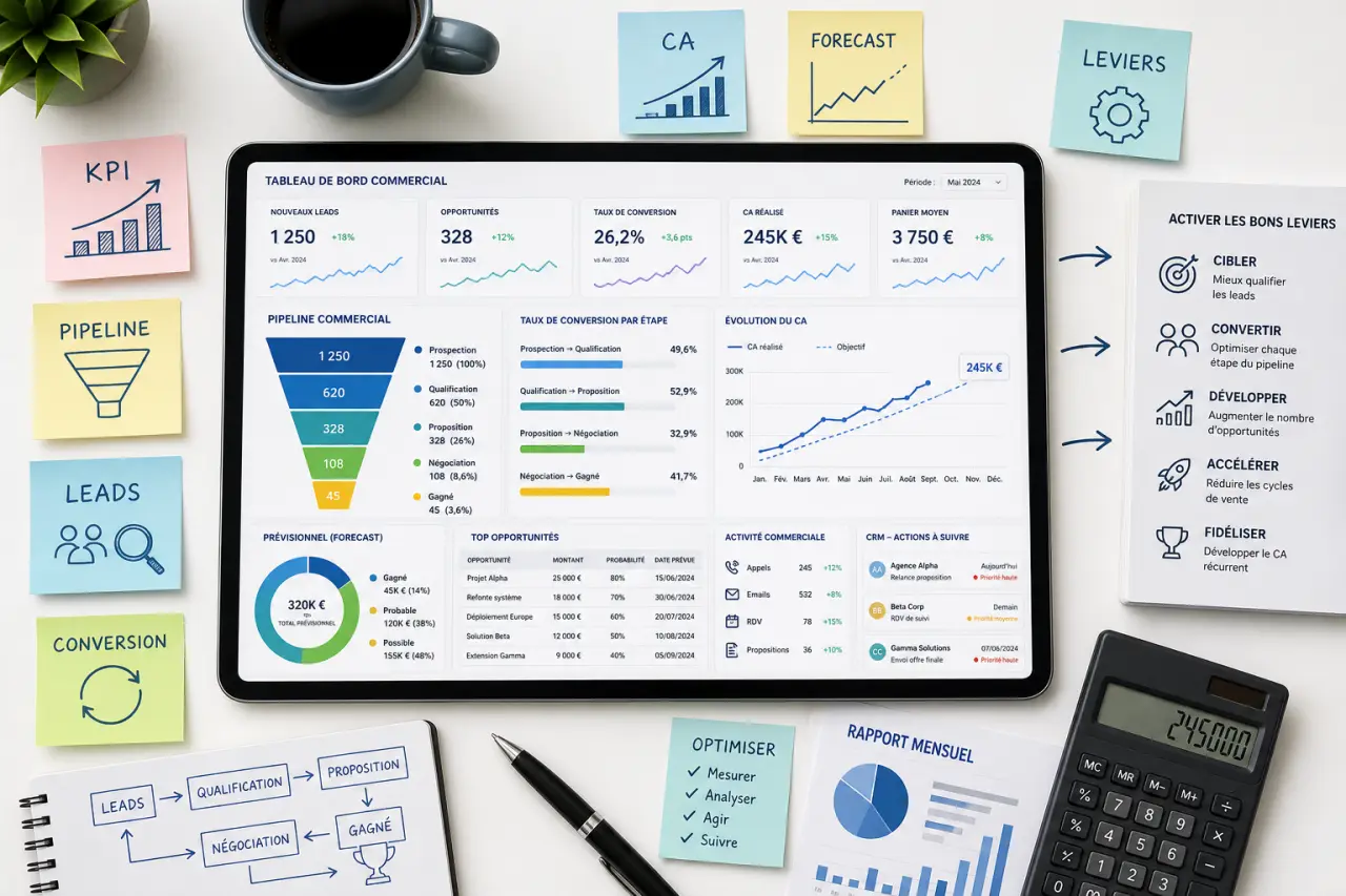 Performance commerciale : mesurer les KPI, piloter le pipeline et activer les bons leviers