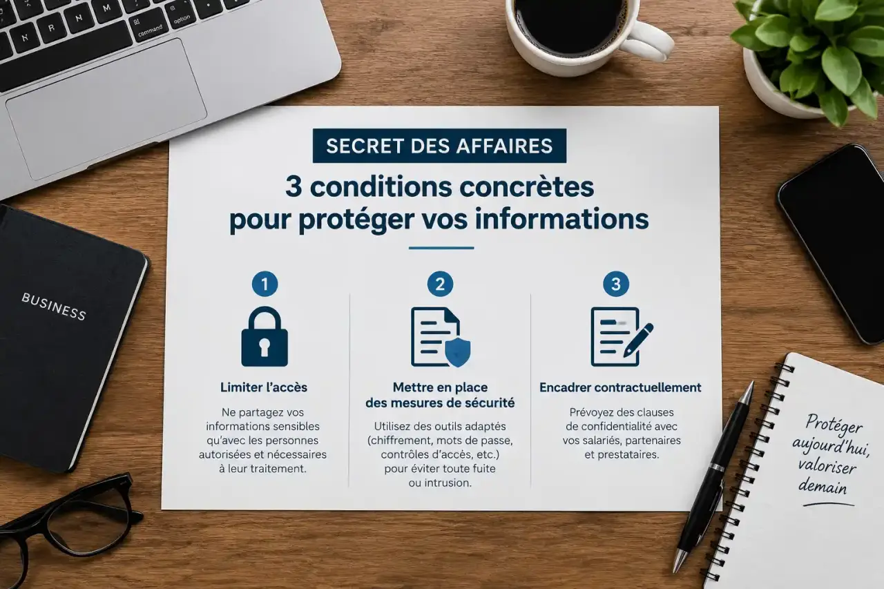 Secret des affaires : 3 conditions concrètes pour protéger vos informations