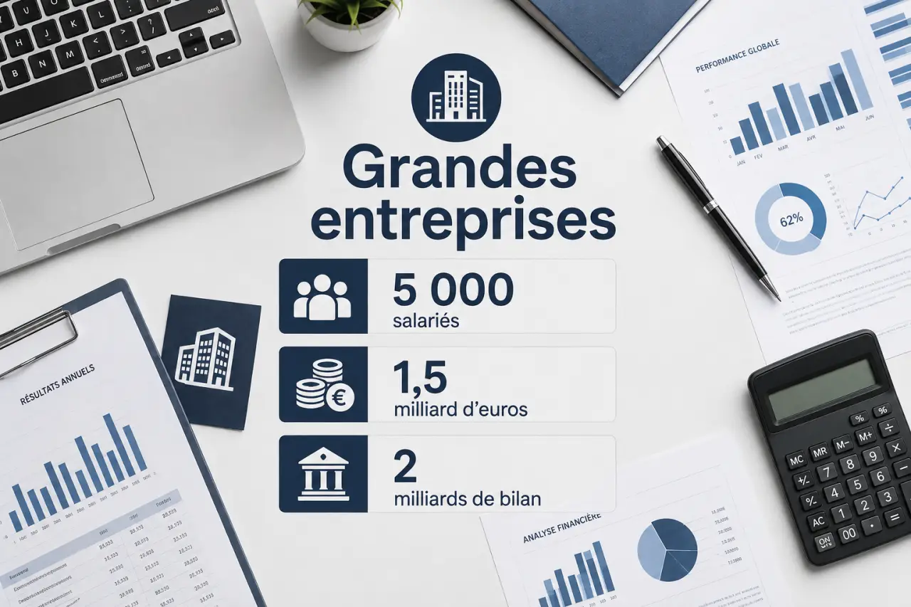 Grandes entreprises : les seuils de 5 000 salariés, 1,5 milliard d’euros et 2 milliards de bilan