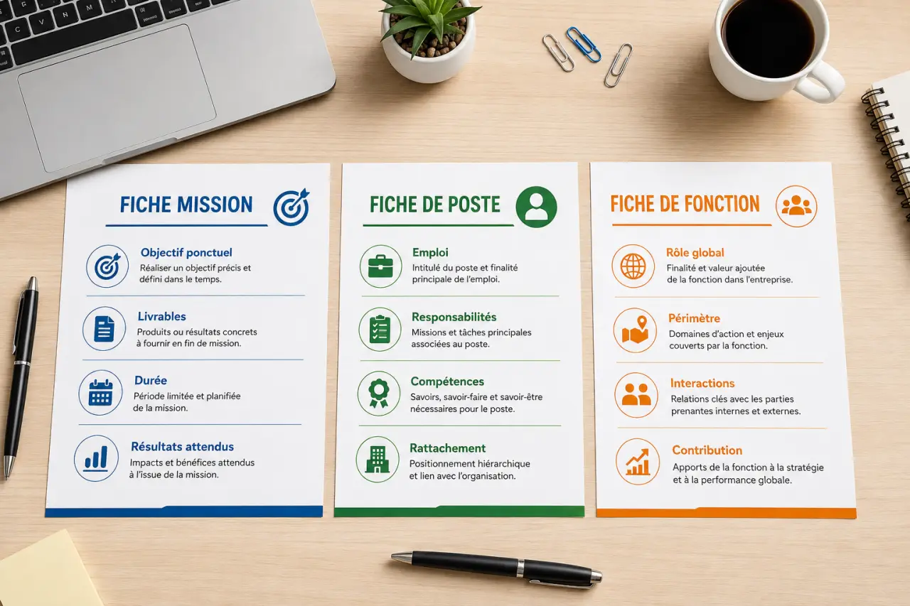 Fiche mission, fiche de poste, fiche de fonction : distinguer les trois documents sans confusion