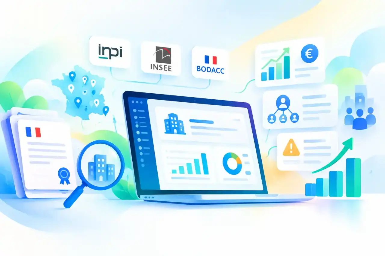 Tableau de bord d'analyse des données légales et financières d'entreprises